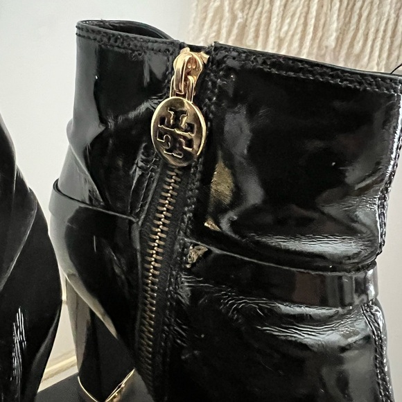Tory Burch Glossy Black Ankle Booties - Picture 10 of 12